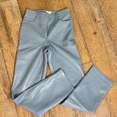 Faux Leather, Light Blue, Never Worn Blue Leather Pants, Aritzia Pants, Leather Pant, Leather Jeans, Aritzia Wilfred, Descendants, Blue Leather, Pant Jumpsuit, Leather Pants