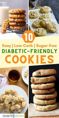 Low Sugar Cookies, Sugar Free Cookie, Low Carb Low Fat Recipes, Healthy Cookie, Recipes For Diabetics, Healthy Recipes For Diabetics