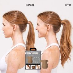 Ponyfull Hair extensions are the easiest stylish ponytail volumizer . Instantly thicken your ponytail in just seconds. Kitsch makes it so simple, just insert Kitsch's Ponyfull insert to your ponytail and watch it instantly add that extra voluptuous glamorous look to your hair. Kitsch's Ponyful hair extensions are great for any occasion. Style your hair for a day at the beach or an elegant night out. Kitsch ponyful hair extensions makes it easy and comfortable to get that celebrity look you want. Ponytail Trick, Professional Hair Tools, Quick Hairstyles, Womens Wigs, Professional Hairstyles, Ulta Beauty, Styling Tools, Ponies, Hair Tools