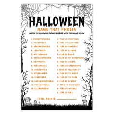 Halloween Party Game Cards for Fun Activities Phase 10 Card Game, Spooky Games, Fun Icebreakers, Halloween Names, Game Card Design, Scramble Game, Halloween Baby Shower Theme, Uno Card Game, Card Games For Kids