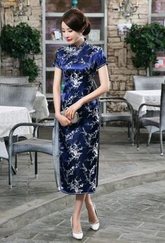 Blue Traditional Silk Dress | Yuri - Girls Generation L Yuri Girls Generation, Kpop Dress, Buttoned Dress, Fashion Chingu, Ruched Maxi Dress, Printed Halter Dress, Themed Events, Floral Color, Types Of Dresses