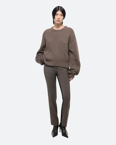 Helmut Lang Apex Sweater |HELMUTLANG.COM Garment Manufacturing, Denim T Shirt, Denim Outerwear, Back Women, Short Coat, Helmut Lang, Outerwear Sweater, Crewneck Sweater, Dress Backs