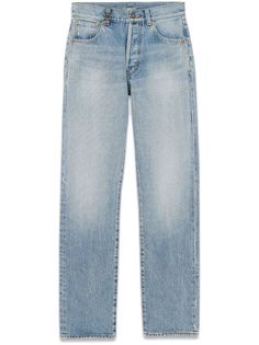 Saint Laurent mid-rise straight-leg Jeans - Farfetch Straight Jeans, Straight Leg Jeans, Leg Jeans, Mid Rise, Saint Laurent, Straight Leg, Blue