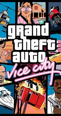 the cover art for grand theft vice city, which is featured in an animated video game