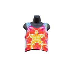 Tropical fruits and stars inspired these one of a kind STARFLOW tie dye crop tanks. They are lightweight and look great alone or layered. Big yellow star was tied on the middle of the tank with tropical rainbow tones flowing around it. Hand tied an incline ice dyed in a small batch of creations by Lila Moon. Snag one up for festival touring or those hot days at the beach or lakes, bound to turn some heads! This listing is for one (1) tank. Please check measurements before ordering. Any other ite Crop Tanks, Ice Star, Yellow Star, Tie Dye Leggings, Festival Clothing, Matching Leggings, Hippie Festival, Tropical Fruits, Ice Dyeing