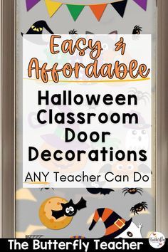 an easy and fun halloween classroom door decoration for any teacher can do with this free printable