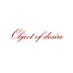 the word object of desire written in red on a white background