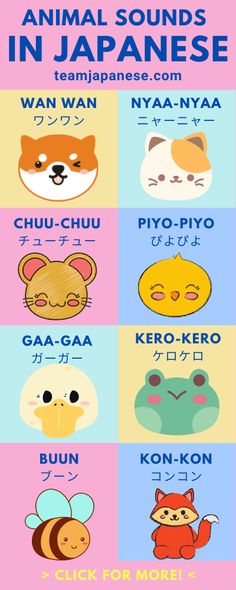 the animal sounds in japanese for kids and adults to learn how to use them with their own language