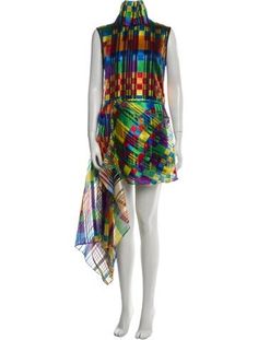 Halpern DressBluePrintedSleeveless with Cowl NeckConcealed Zip Closure at BackFit:Dresses by Halpern typically fit true to size. Fitted Multicolor Sleeveless Dress For Evening, Multicolor Sleeveless Dress For Summer Evening, Multicolor Sleeveless Silk Mini Dress, Sleeveless Multicolor Cocktail Mini Dress, Multicolor Sleeveless Mini Dress For Cocktail, Printed Long Dress, Printed Long Dresses, Outerwear Sweater, Shirt Accessories