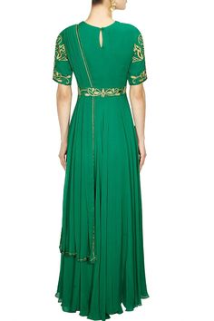 Designer Georgette Saree Gown: Perfect Panache Saree Style Gown, Bandhani Dress, Kurta Patterns, Saree Gown, Designer Anarkali, Indian Wedding Wear, Long Frocks, Indian Gowns, Blouse Models