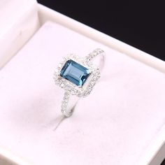 Octagon Ring, London Topaz Ring, London Topaz, London Blue Topaz Ring, Lovely Ring, Pretty Rings, December Birthstone, Ring Promise, Halo Ring