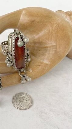 Afghan-Turkoman Traditional Hande-Crafted Workmanship Vintage Old with Bells Tassels Ring Beautiful Design Vintage Ring . Its %100 hand crafted workmanship Old Afghan Repousse Silver Woven Carnelian Vintage Statement Ring Tassels Bells Sz 8.5 Patina from age. Will leave cleaning up to new owner. Size 8.5  Full finger Somewhere in our store is the Perfect gift idea for Him, Her, Husband, Wife, Boyfriend, Valentine's day, Birthday, Anniversary, Graduation, Wedding, Bridal, Engagement or any day! I Bohemian Handmade Carnelian Rings, Handmade Bohemian Carnelian Ring, Sterling Silver Spoon Ring, Full Finger Rings, Silver Hair Clip, Art Nouveau Ring, Sterling Silver Spoons, New Braunfels, Sterling Silver Mens