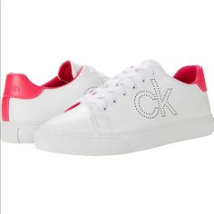 Size 6.5 Low Top Sneaker With Round Toe And Lace Up Closure. Large Pinhole Logo On Outer Vamp And Color Blocked Heel. Synthetic Upper. Textile Lining And Insole. Synthetic Outsole. Calvin Klein Sneakers, Black Wedge Sneakers, Color Block Heels, Silver Sneakers, Calvin Klein Shoes, Casual Sneakers Women, Shoes Size 6, Brown Sneakers, Classic Sneakers