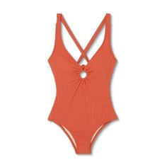 Women's Wide Ribbed Ring Medium Coverage One Piece Swimsuit - Kona Sol™ : Target Trendy Strappy Swimwear For Pool, Solid Summer Swimwear With Crisscross Straps, Summer Swimwear With Solid Color And Crisscross Straps, Strappy Bodysuit For Beach Season, Summer Bodysuit With Crisscross Straps, Strappy Summer Beach Bodysuit, Strappy Beachwear Bodysuit For Summer, Beach Bodysuit With Crisscross Straps, Summer Beachwear Bodysuit With Strappy Design