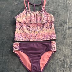 Pink Platinum Girls 2pcs Swim Suit Size 10/12 Color Lilac Nwt Upf 50+ Uv Protection 82% Nylon 18% Spandex Playful Fitted Purple Sets, Purple Fitted Sets For Playwear, Purple Summer Playwear Sets, Purple Playwear Sets For Summer, Summer Purple Playwear Sets, Vsco Beach, Mermaid Swimsuit, Mermaid Pink