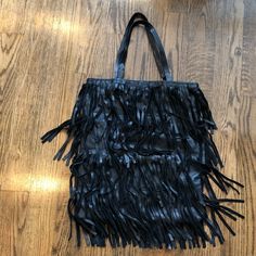 Is New But. It Has One Little Flaw, On One Of The Strap The Stitching Came Out Ant It Looks A Little Weird But Is Not Noticeable Unless Is Pointed Out, Other Than That Is In Excellent Condition Black Fringe Bag For Shopping, Black Rectangular Bag With Fringe, Trendy Black Shoulder Bag With Fringe, Leather Fringe Bag For Party, Black Fringe Shoulder Bag For Shopping, Leather Fringe Party Bag, Zara Black Shoulder Bag For Shopping, Chic Black Bag With Fringe, Chic Black Fringe Bag