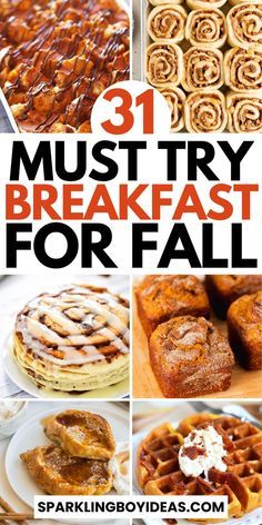 31 must try breakfast ideas for fall - sprinkled with cinnamon rolls, waffles and more