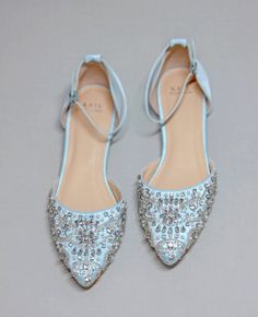 Find your perfect bridal shoes, wedding heels, wedding flats, lace bride shoes, high heels, bridal sandals at KateWhitcomb.com. Our wedding shoe collection includes Aerin pearl and rhinestone wedding flats in champagne satin, lace wedding heels, gold bridesmaid shoes, comfortable bridal flat shoes for bride and more. Blue Bridal Shoes Simple, Flat Wedding Shoes Light Blue, Best Bridal Shoes Blue, Comfortable Bridal Shoes Blue, Royal Blue Shoes Flats, Bridal Flat Shoes, Gold Bridesmaid Shoes, Lace Wedding Heels, Wedding Shoes Block Heel