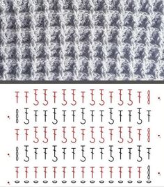 an image of a knitted pattern with the letters t and f in red on it