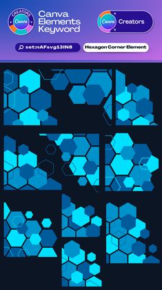 Canva Elements Keyword | Hexagon Corner Eleme Canva Background Elements, Technology Design Graphic, Alphabet Photos, Blog Graphics, Canva Element