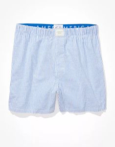 AEO Striped Stretch Boxer Short Cotton Boxer Briefs With Elastic Waistband For Daywear, Summer Cotton Boxer Briefs For Daywear, White Cotton Boxer Briefs With Elastic Waistband, Casual Cotton Boxer Briefs For Daywear, Casual Cotton Boxer Briefs For Loungewear, White Cotton Boxer Briefs, White Cotton Boxer Briefs For Summer, Casual White Cotton Boxer Briefs, Mens Boxer Shorts