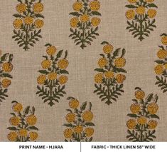 an image of fabric with flowers and leaves on the front, side and back sides