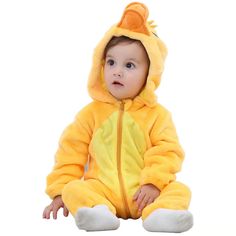 PRICES MAY VARY. ♥ ♥Size Available: The Baby Holloween Costumes Romper have 6 size for 2-36months baby: 2-6Months; 6-12Months; 12-18Months; 18-24Months; 24-30Months; 30-36Months; Baggy style,with some room to grow into,cause baby grows up too fast.(Please check the size carefully, before you make an order） ♥ ♥Premium Flannel Material: The Baby Costumes DUCK Romper are Crafted in soft flannel material that has a napped finish on both sides, high absorbent and breathable, cozy feel of this baby Ro Toddler Duck Costume, Duck Onesie, Baby Animal Costumes, Duck Costume, Halloween Onesie, Baby Duck, Toddler Jacket, Animal Costumes, Popular Cartoons