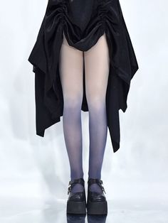 Gradient Tights Punk Bows Stockings Harajuku Gothic Goth Lolita Alternative Chic Aesthetic Stocking  Punk Harajuku Pantyhose Gradient Tights, Alternative Chic, Ombre Tights, Out Of Service, Gothic Looks, Chic Aesthetic, Fairytale Dress, Gothic Outfits, Goth Outfits