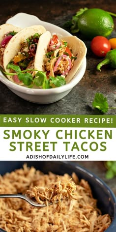 easy slow cooker recipe smoky chicken street tacos