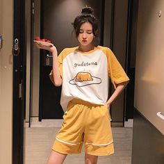 Gudetama Pajamas, Mode Ulzzang, Kawaii Fashion Outfits, Mori Girl, Kawaii Clothes