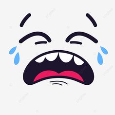 an angry face with tears, crying, cartoon png and psd