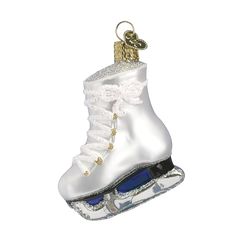 an ornament shaped like a pair of ice skates