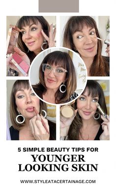 5 simple beauty tips and hacks to make any woman over the age of 40 look younger easily without busting the bank. Tips To Look Younger, Beauty Tips And Hacks, Simple Beauty Tips, Style At A Certain Age, Blush On Cheeks, Concealer Shades, Revlon Super Lustrous, Uneven Skin Texture, Simple Health