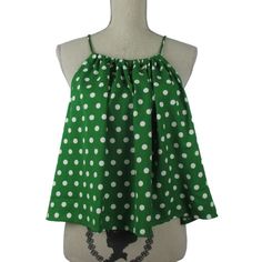 Curvy Girl By Ashley Stewart Trapeze Top, New With Tags, Original Price $34.50 Size: 3x Easy Wear, Adjustable Shoulder Straps, Back Keyhole Color: Green With White Polka Dots Crop Length Non- Stretch Woven Machine Wash Shoulder To Hem 23" Pet Free, Smoke Free Environment Carefully Packed, Fragile Stickers On Package Please Ask Questions Before Purchase Style Tags: Blogger Favorite, Casual, Coastal, Colorful, Flow Sleeveless Polka Dot Tops For Vacation, Casual Polka Dot Tank Top, Green Sleeveless Camisole For Day Out, Sleeveless Polka Dot Top For Beach, Chic Polka Dot Tank Top For Summer, Polka Dot Sleeveless Cotton Top, Sleeveless Polka-dotted Cotton Top, Sleeveless Polka Dot Cotton Tops, Spring Chic Polka Dot Tank Top