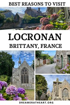 the best places to visit in locronan, brittany, france with text overlay