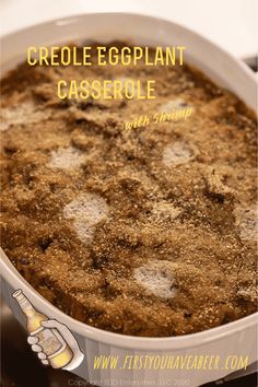 a casserole is shown with the words crock eggplant casserole