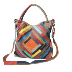 PRICES MAY VARY. Title: Riutiru Handmade Cowhide Multi-color Block Random Stitching Unique Style Women's Bag - Crossbody, Shoulder and Handheld (A-88065). Product Type: Arborist Merchandising Root > Self Service > Custom Stores > 935e7a06-ca2b-4ddf-a94d-320834cbcb3b_0 > 935e7a06-ca2b-4ddf-a94d-320834cbcb3b_9701 Funky Purses, Bohemian Colors, Leather Handbags Crossbody, Best Bags, Stitching Leather, Handmade Fashion, Unique Charms, Cowhide Leather, Real Leather