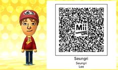 an animal crossing character next to a qr code