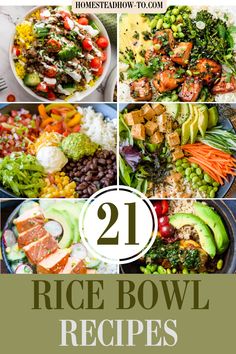 Healthy Rice Bowls Meal Prep, Vegetable Bowl Recipes, Protein Bowls Breakfast, Recipes With Edamame Beans, Protein Rice Bowls, Bowl Dinner Recipes, High Protein Bowls, Rice Bowl Ideas, Protein Bowl Recipes