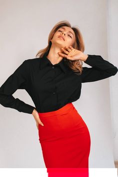 Fabric: Cotton Available sizes: XS, S, M, L Color: Black, Red, Blue, White, Striped Red, Bodeaux Red Blue White, Basic Shirts, Fabric Cotton, Red Blue, Black Shirt, Black Red, Pencil Skirt, Blue White, Mini Skirts