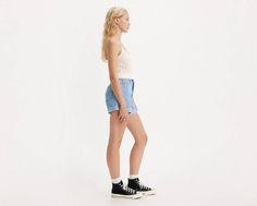 A vintage-inspired flattering fit featuring the higher-than-high rise that made the '80s the fashion decade we can’t stop talking about. Think of these Rolled '80s Mom Shorts as your parent’s shorts, but better. A vintage, 80s-inspired fit Featuring a 10” high rise A-line leg opening designed to flatter your legs With a rolled hem design 90s Style Levi's Bottoms For Spring, Levi's 90s Style Spring Bottoms, Retro Cutoff Shorts For Spring, Spring Retro Cutoff Shorts, 90s Inspired Relaxed Fit Mid-rise Bottoms, 90s Inspired Mid-rise Relaxed Fit Bottoms, 90s Inspired Mid-rise Bottoms With Relaxed Fit, 90s Inspired Mid-rise Fitted Bottoms, Fitted Mid-rise Bottoms In 90s Style