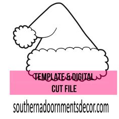 a white and pink logo with the words template & digital cut file on it's bottom corner