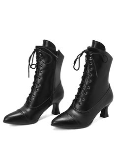 50s High Heels, 1950s Boots, Black Vintage Heels, 50s Heels, 80s Boots, Sleek Boots, Wicked Movie, Retro Stage, Xo Jewelry