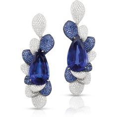 Pasquale Bruni  - Vento Atelier Earrings in 18k White Gold with Tanzanite, Blue Sapphire Pavé and Diamonds Pasquale Bruni, White Gold Earrings, White Gold Jewelry, Blue Jewelry, Jewelry Stand, Fine Jewelry Collection, Fine Earrings, Dream Jewelry, High Jewelry