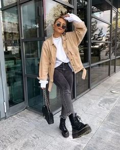 California Style Outfits Fall, Free People Fall Outfits 2023, Taupe Corduroy Jacket Outfit, Cute Rainy Date Outfits, Outfits For Venice Italy Fall, 57 Degree Weather Outfit Winter, Fall Outdoor Event Outfit, Comfort Casual Outfits, Utility Jackets For Women