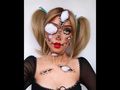 Doll Halloween Costume Ideas, Cute Scary Makeup, Doll Make Up Halloween, Easy Doll Makeup Halloween, Creepy Doll Makeup Halloween, Rag Doll Makeup Halloween, Simple Doll Makeup Halloween, Scary Doll Makeup Easy, Doll Make-up Halloween