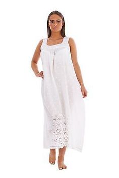 Find ideas๏ฟฝand inspiration for Women Nightdress 100%Cotton Victorian Designer White Sleeveless Lace Embroidered, Women's Clothing Casual Summer Nightgown, Sleeveless Nightgown For Summer Loungewear, Sleeveless Summer Night Sleepwear, Summer Sleeveless Sleepwear, Casual Sleeveless Nightgown For Beach, Casual Sleeveless Bedtime Dress, Casual Sleeveless Beach Nightgown, Casual Sleeveless Dress For Bedtime, Sleeveless Cotton Sleep Dress