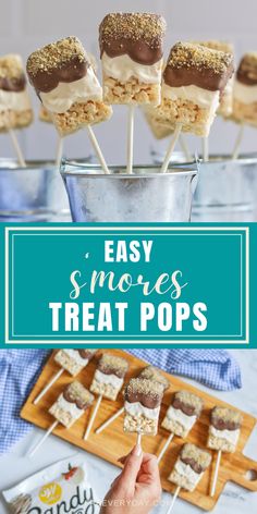 easy s'mores treat pops are the perfect dessert for any party or celebration