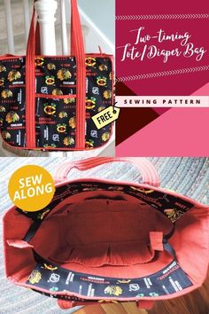 the sewing pattern for this bag is easy to sew, and has many pockets