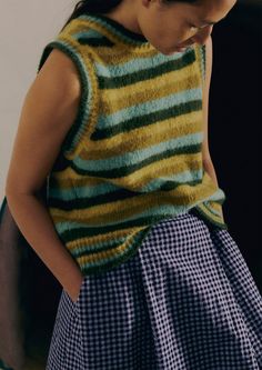 Our striped tank is made from alpaca and merino wool fibres which are spun in Italy and brushed for softness. Knitted to a crew neck shape that can be layered over shirts and dresses. Alpaca and merino wool blend. Easy shape. Crew neck. Top-hip length. Integral ribbed edges. Details Hand wash. 60% baby alpaca, 25% merino wool, 15% polyamide. Made in Portugal. Soft yarns are liable to pill to some extent, even when using those of the best quality. To take good care of them remove any pills using Toast Menswear, Merino Sweater, Easy Shape, Mens Loungewear, Printed Cotton Dress, Boiled Wool, Workwear Fashion, Fair Isle Sweater